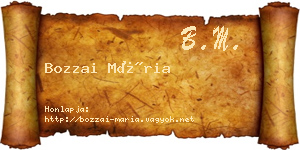 Bozzai Mária névjegykártya